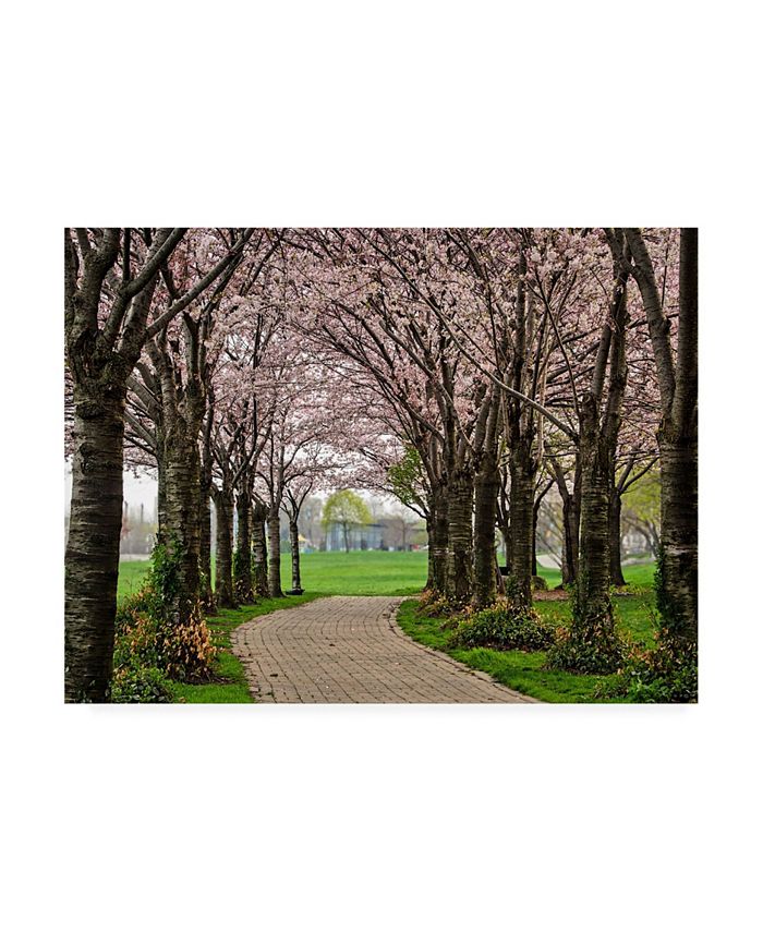 Trademark Global Chuck Burdic Cherry Blossom Winding Path Canvas Art - 36.5" x 48"