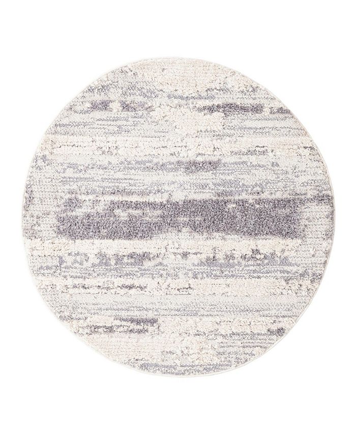 Bayshore Home High-Low Pile Upland UPL06 4' x 4' Round Area Rug