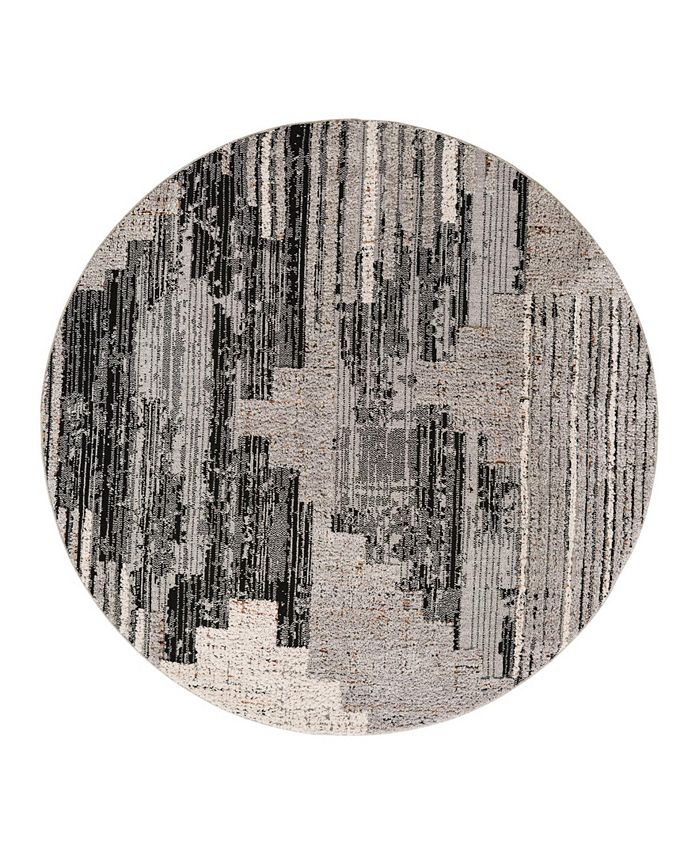 Bayshore Home High-Low Pile Upland UPL04 7' x 7' Round Area Rug