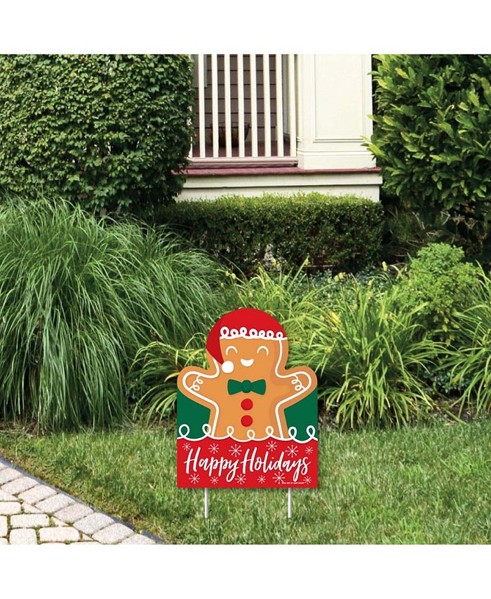 Big Dot of Happiness Gingerbread Christmas - Outdoor Lawn Sign - Holiday Party Yard Sign - 1 Pc