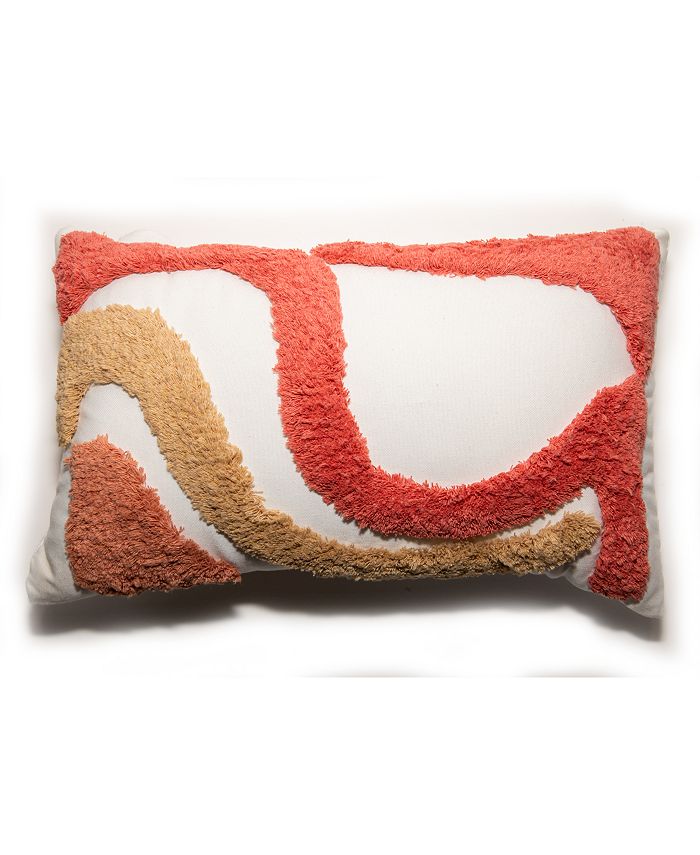 Jill Zarin Abstract Shag Decorative Pillow, 20" x 12"