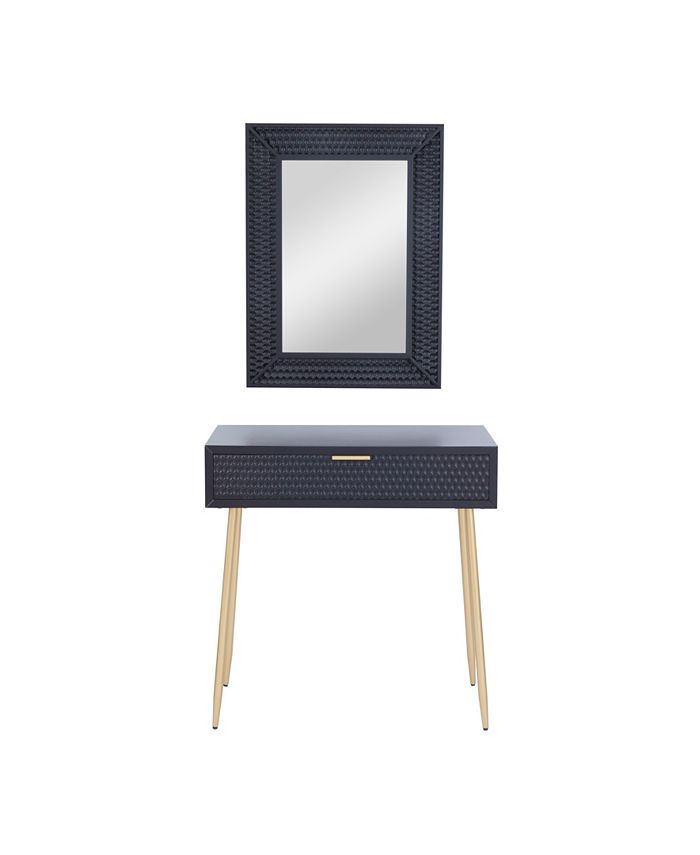 Rosemary Lane Medium-Density Fibreboard Contemporary Console Table with Mirror, Set of 2