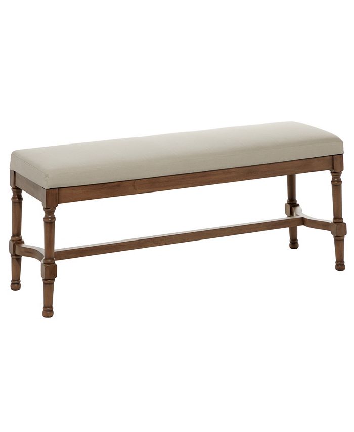 Rosemary Lane Wood and Linen Traditional Bench