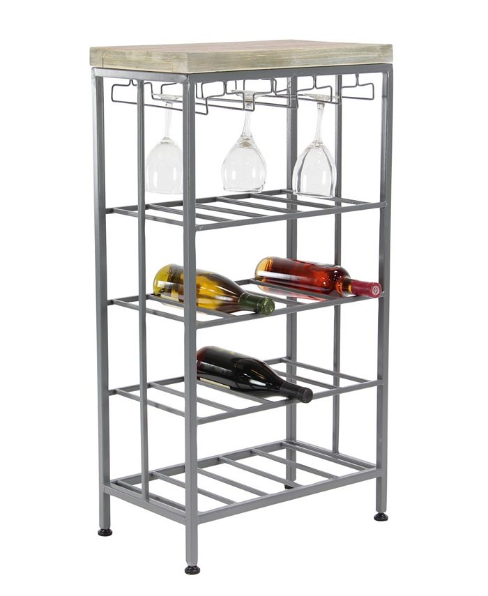 Rosemary Lane Contemporary Metal Wine Storage