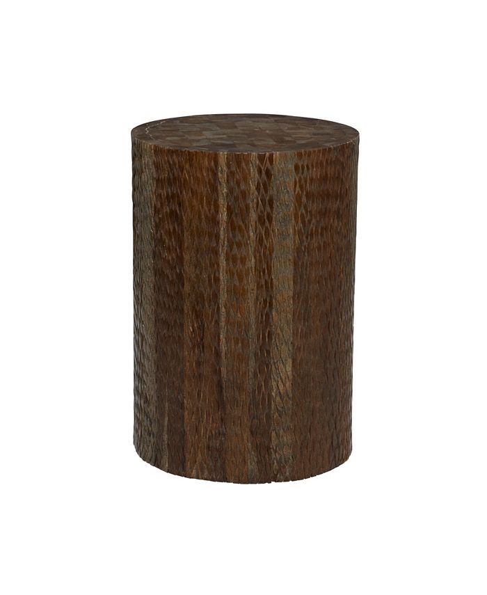 Rosemary Lane Teak Wood Contemporary Stool