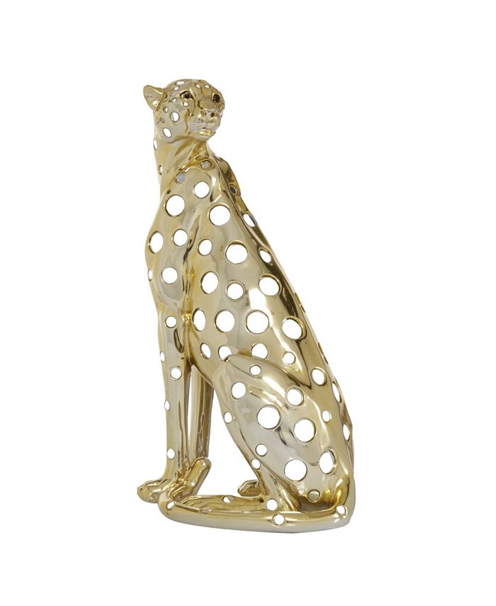 Rosemary Lane Glam Leopard Sculpture, 16" x 7"