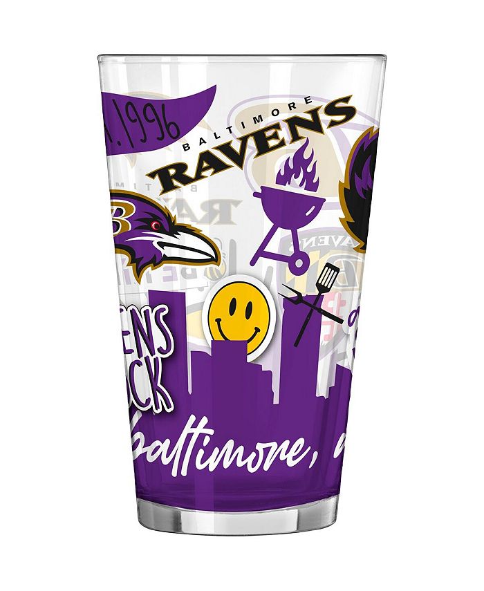 Logo Brands Baltimore Ravens 16 Oz Native Pint Glass