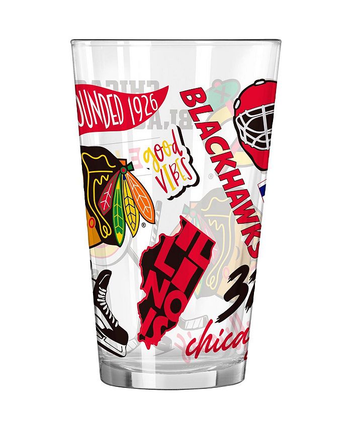 Logo Brands Chicago Blackhawks 16 Oz Native Pint Glass