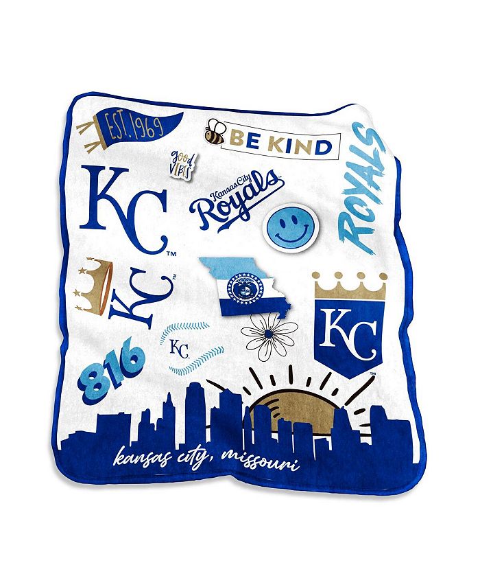 Logo Brands Kansas City Royals 50'' x 60'' Native Raschel Plush Throw Blanket