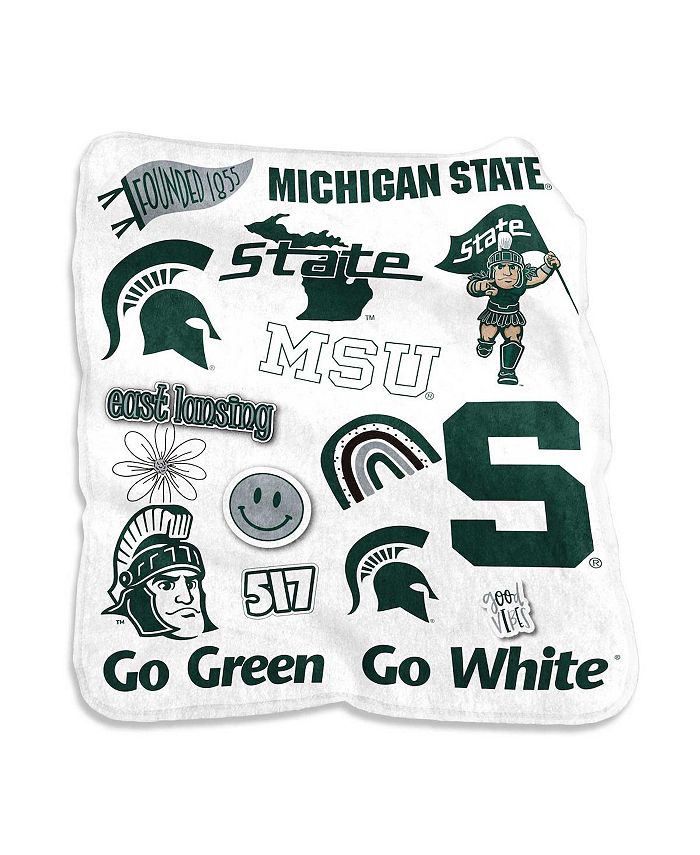 Logo Brands Michigan State Spartans 50'' x 60'' Native Raschel Plush Throw Blanket