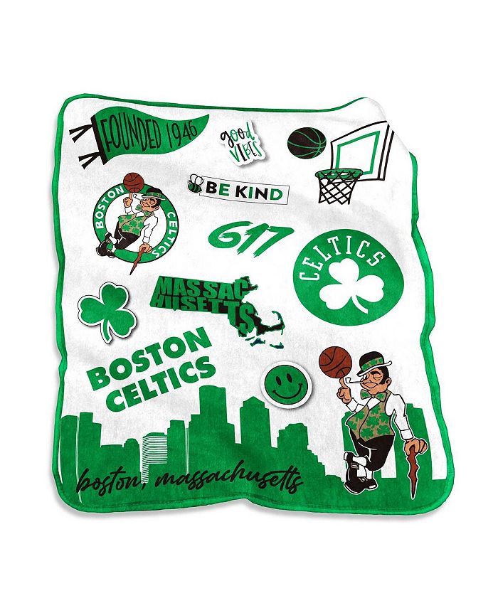 Logo Brands Boston Celtics 50'' x 60'' Native Raschel Plush Throw Blanket