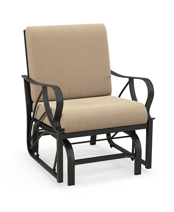 Costway Patio Rocking Chair with Cushion Heavy-Duty Metal Frame Smooth Glider Outdoor