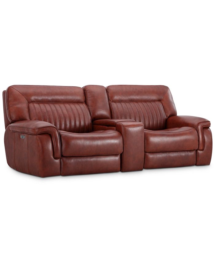 Furniture Thaniel 3-Pc. Leather Sofa with 2 Power Recliners and 1 USB Console