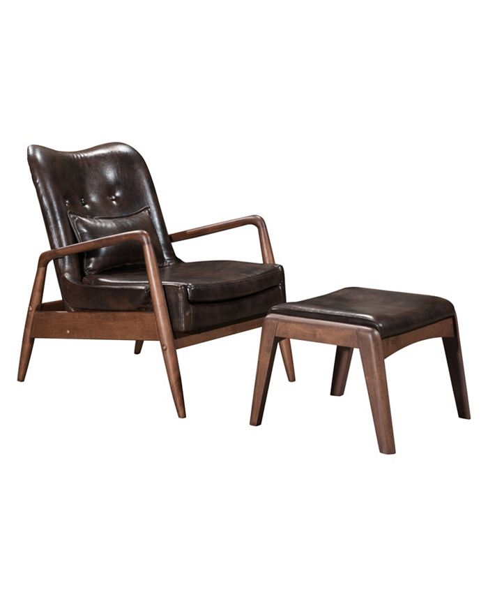 Zuo Bully Lounge Chair and Ottoman