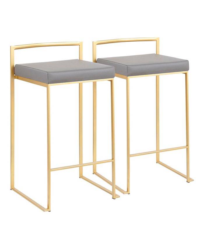 Lumisource Fuji Gold Counter Stool, Set of 2