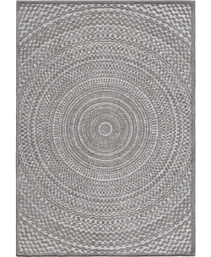 Edgewater Living Bourne Cerulean Silver 5'2" x 7'6" Outdoor Area Rug