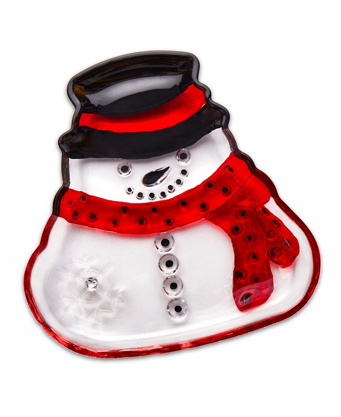 Godinger Snowman Shaped Tray with Colors