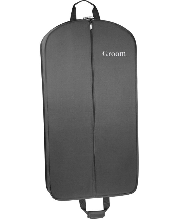 WallyBags 40" Deluxe Travel Garment Bag with Two Pockets and Groom Embroidery