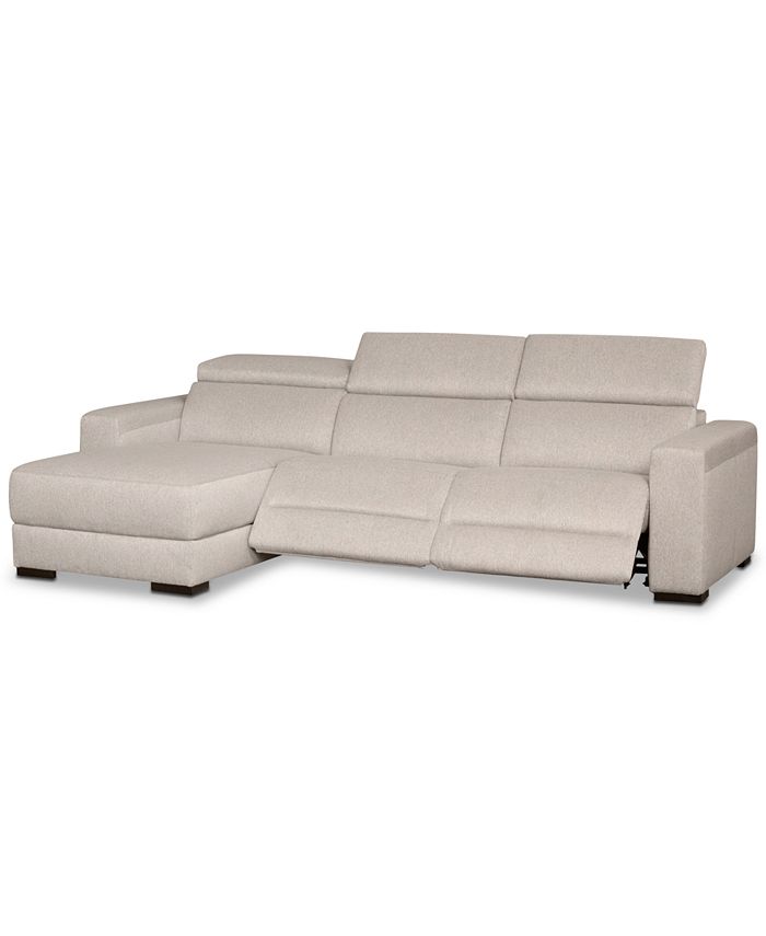 Furniture Nevio 3-Pc. Fabric Sectional Sofa with Chaise