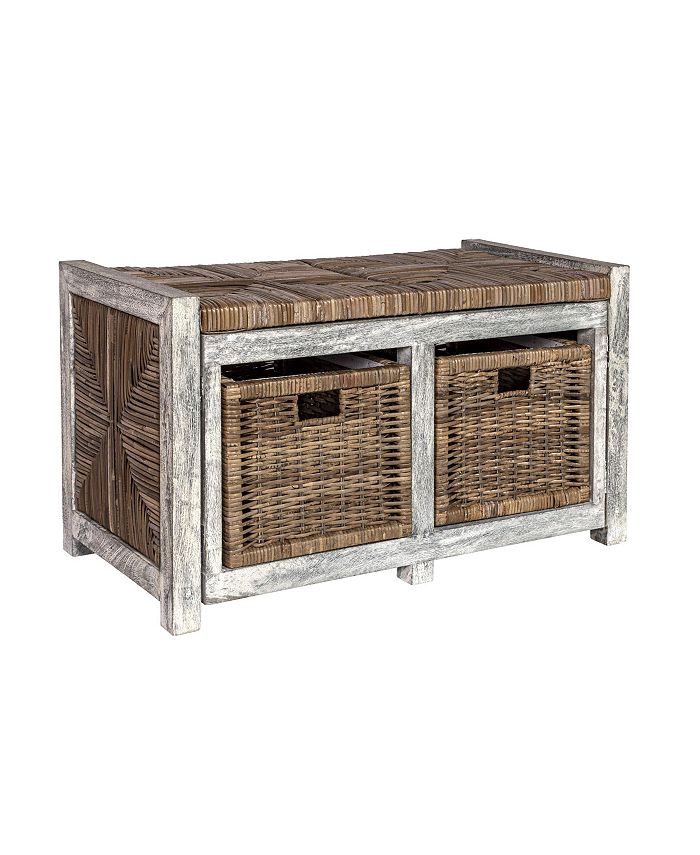 happimess Rustic 30" Storage Bench