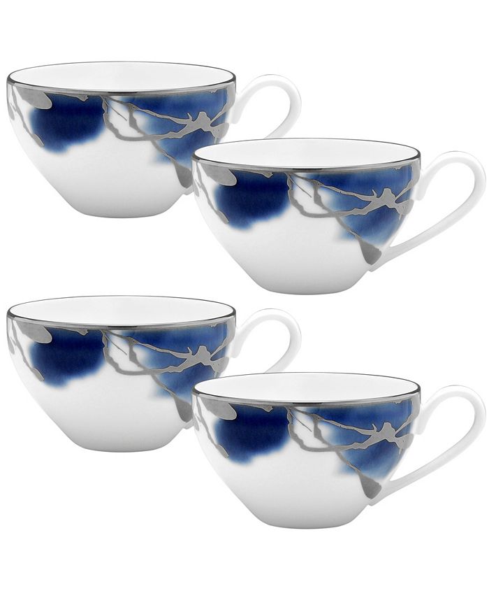 Noritake Jubilant Days Platinum Set of 4 Cups, Service For 4