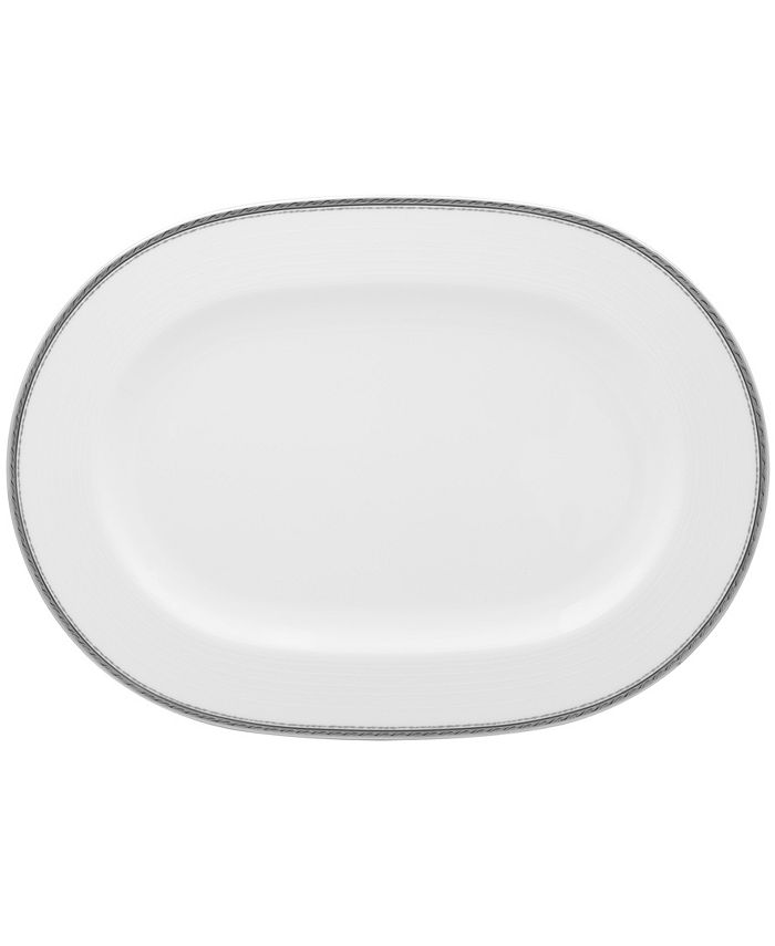 Noritake Whiteridge Platinum Oval Platter, 16"