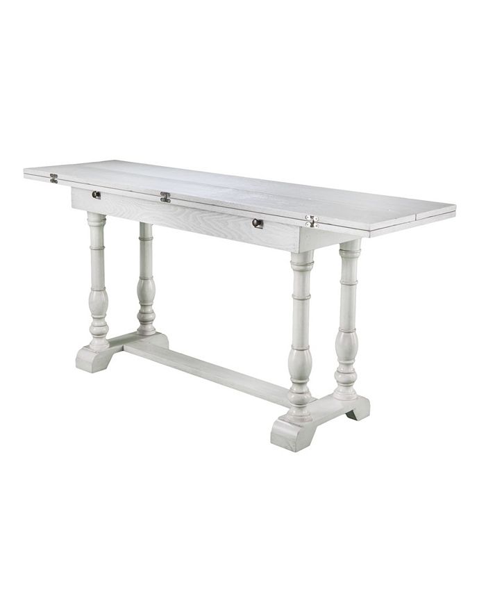 Southern Enterprises Eerry Farmhouse Folding Trestle Console to Dining Table