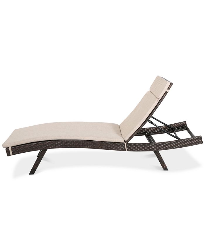 Noble House Pietro Outdoor Chaise Lounge with Cushion