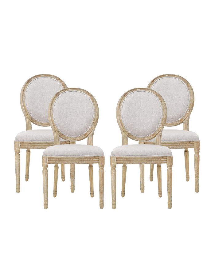 Noble House Phinnaeus French Country Dining Chairs Set, 4 Piece