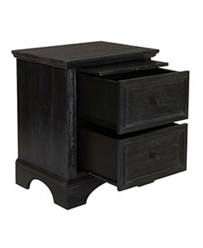 OSP Home Furnishings Modern Mission 2 Drawer Nightstand with Tray