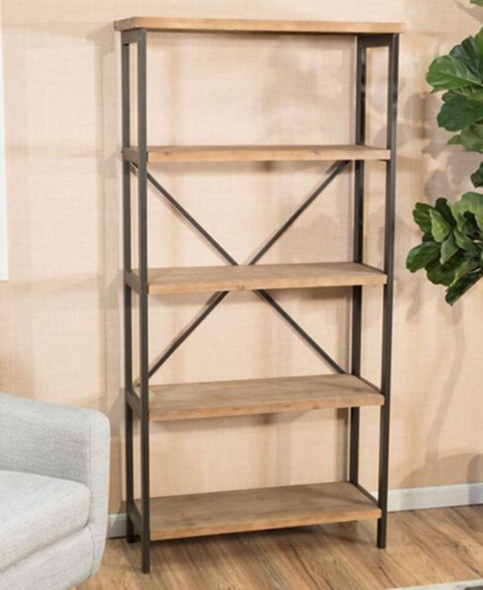 Noble House Jerome 5-Shelf Industrial Bookcase