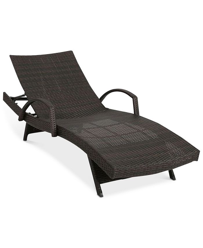 Noble House Aldin Outdoor Adjustable Lounge with Arms