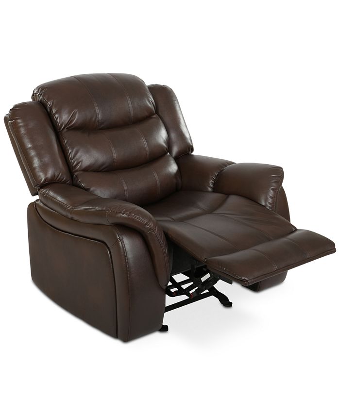 Noble House Olyena Faux Leather Glider Recliner