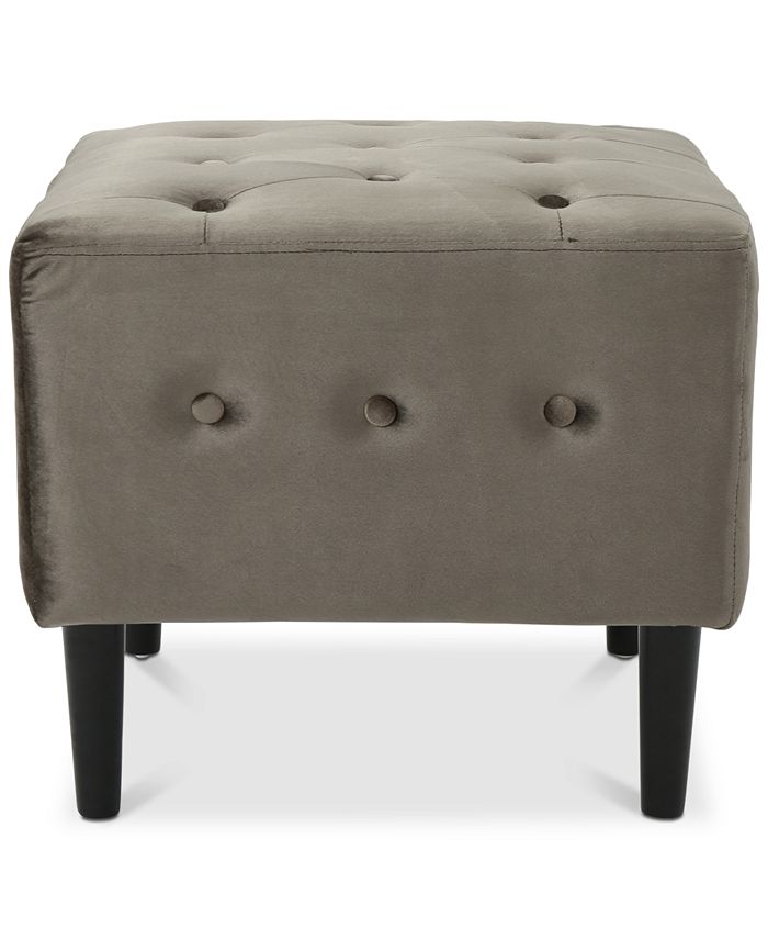 Noble House Audrey Tufted Velvet Ottoman