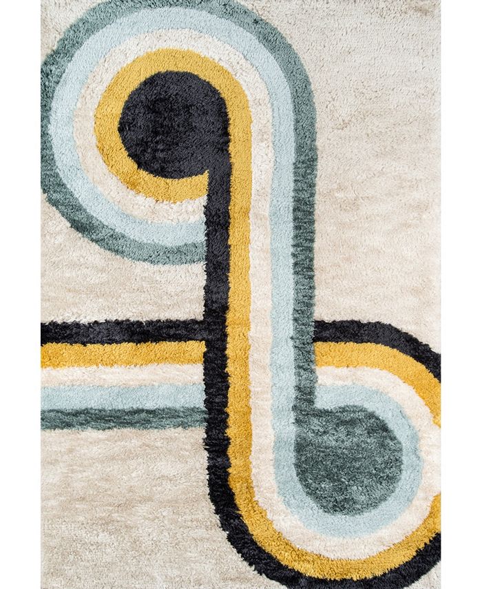 Novogratz Collection Novogratz Retro Ret-3 Blue 3'6" x 5'6" Area Rug