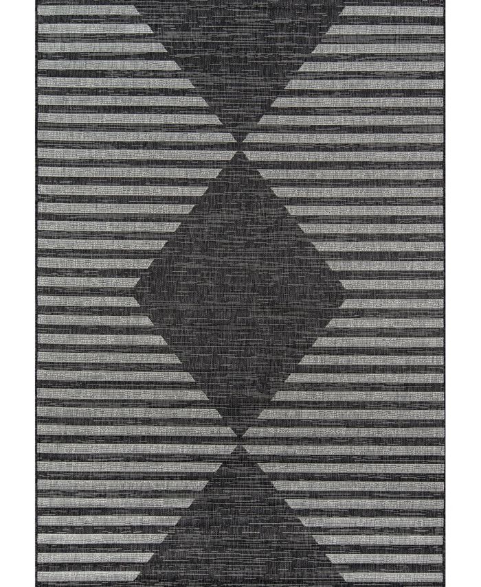 Novogratz Collection Novogratz Villa Vi-07 Charcoal 3'11" x 5'7" Outdoor Area Rug