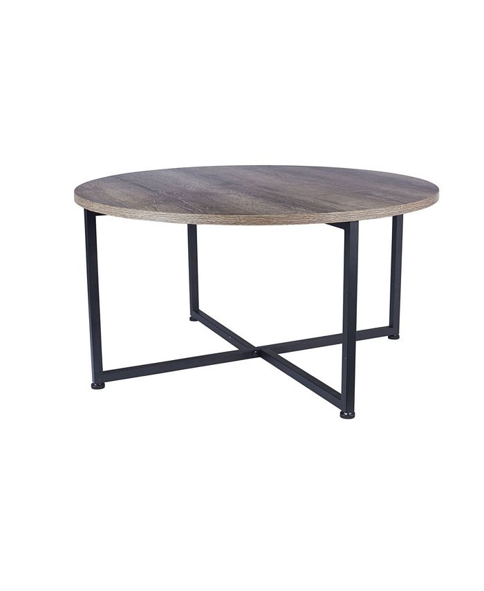 Household Essentials Household Essential Round Coffee Table With Frame