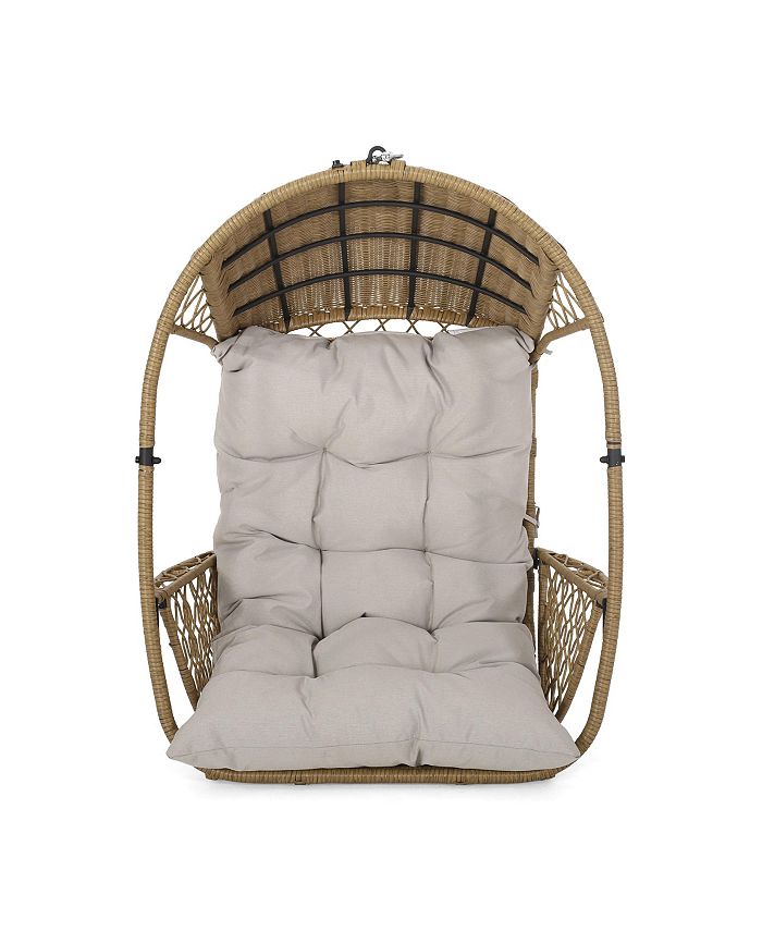 Noble House Greystone Outdoor and Indoor Wicker Hanging Chair