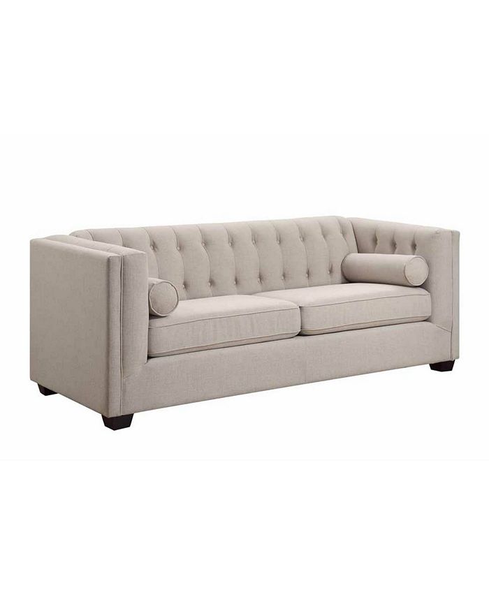 COASTER COMPANY OF AMERICA Coaster Home Furnishings Cairns Stationary Sofa with Tufted Back and Lumbar Pillows