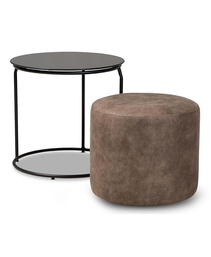Furniture Kira Ottoman & End Table Set