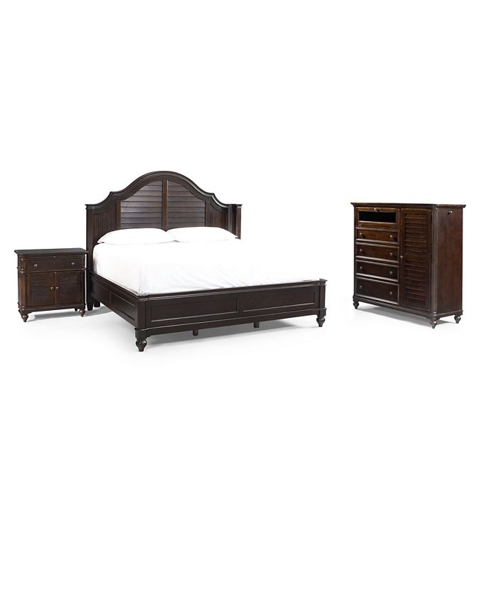 Furniture Paula Deen Bedroom Furniture, Steel Magnolia Tobacco Finish King 3 Piece Set (Bed, Chest and Nightstand)