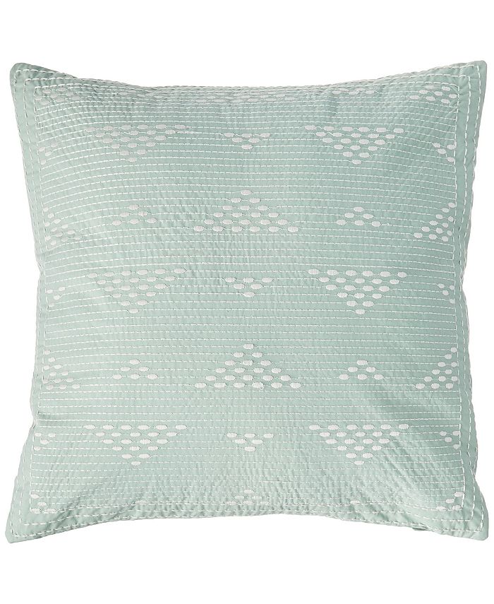 Gracie Mills Cario Embroidered Square Pillow, Blue