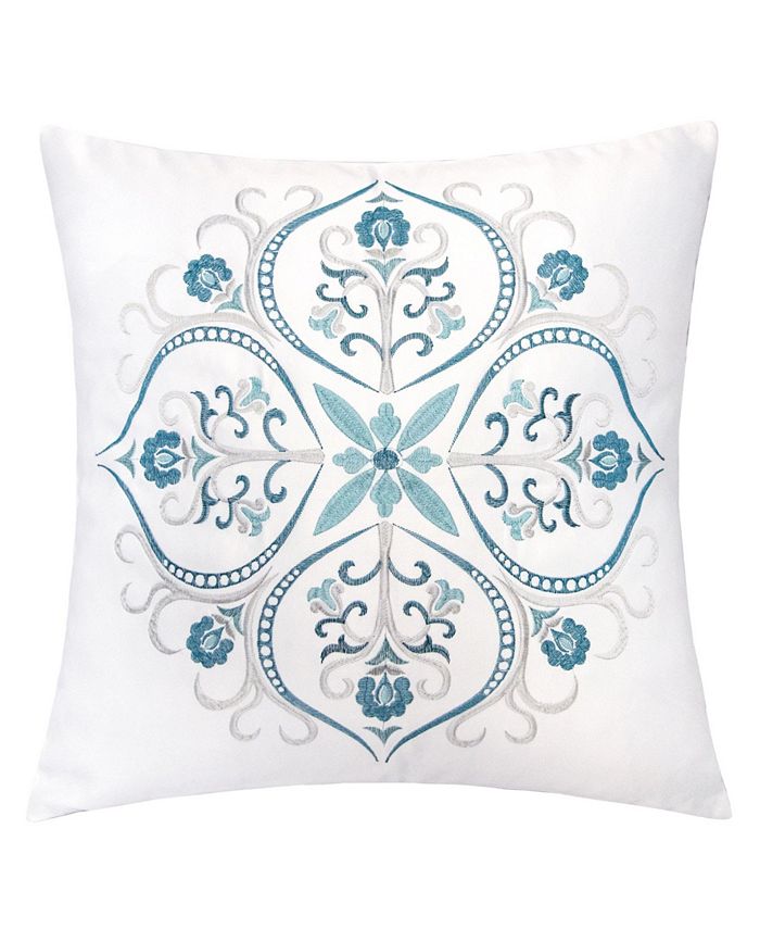 Homey Cozy Arya Embroidery Square Decorative Throw Pillow