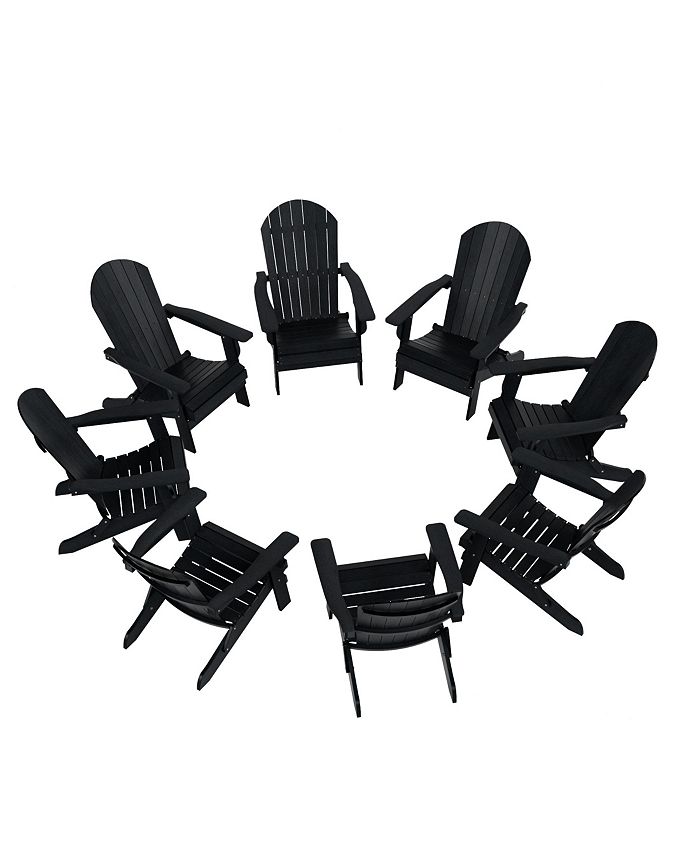 WestinTrends 8-Piece Outdoor Patio All-weather Folding Adirondack Chair