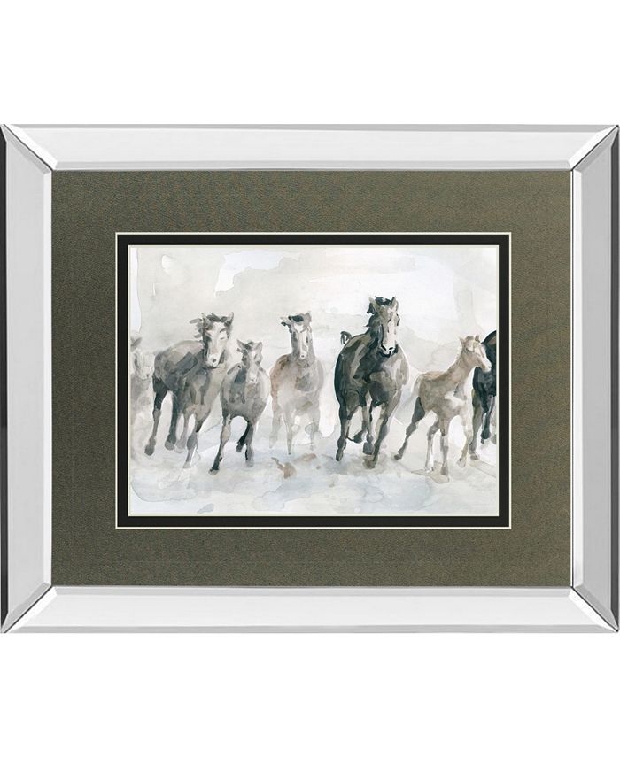 Classy Art Running Wild by Carol Robinson Mirror Framed Watercolor Print Wall Art - 34" x 40"