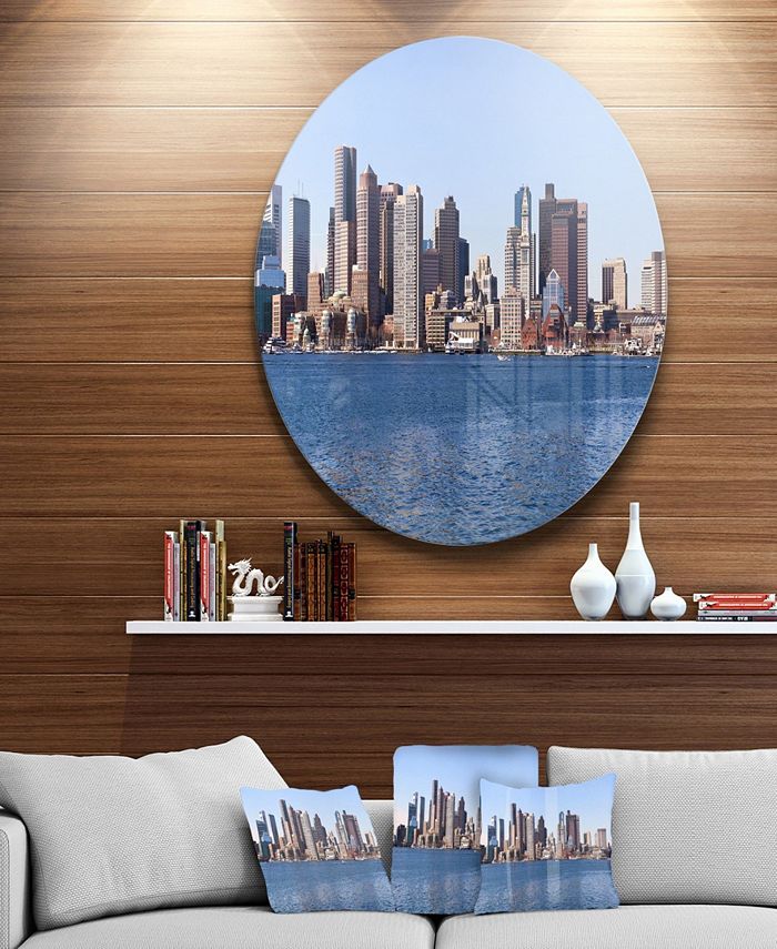 Design Art Designart 'Boston Skyline Panorama' Disc Cityscape Photo Circle Metal Wall Art - 23" x 23"