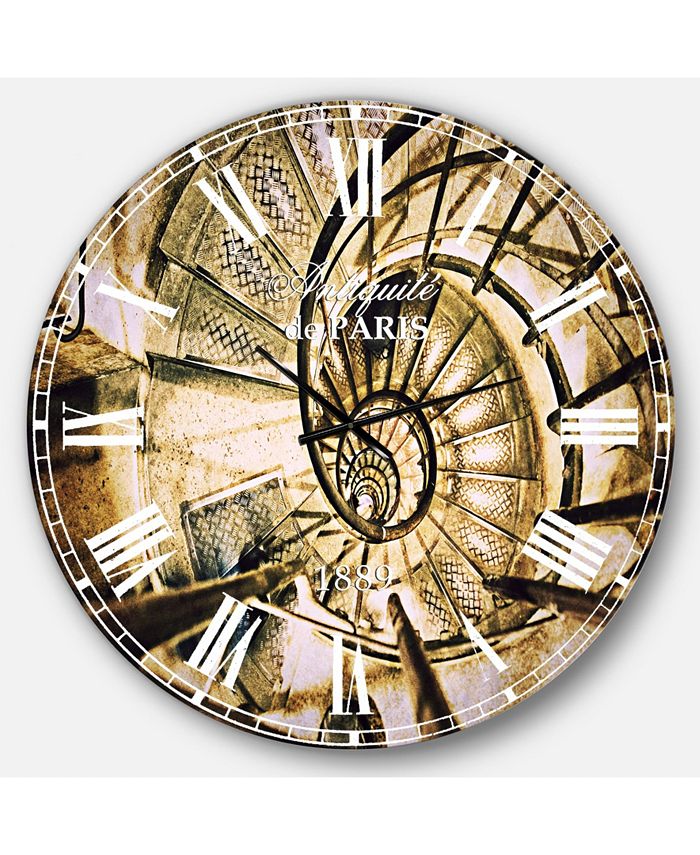 Designart Vintage Oversized Metal Wall Clock - 36 x 36