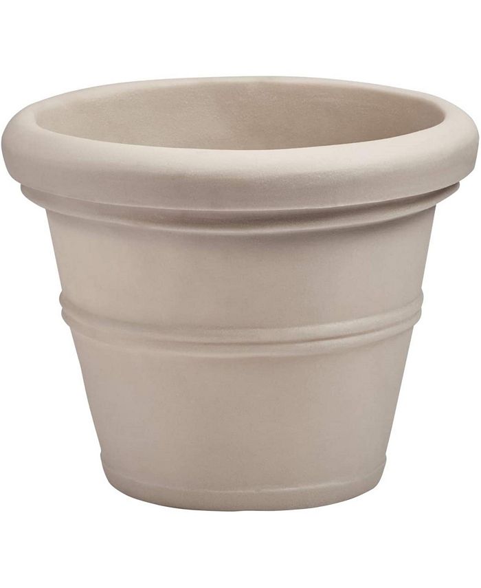 Crescent Garden Brunello Classic Rolled-Rim Planter, Wthrd Stone 20in