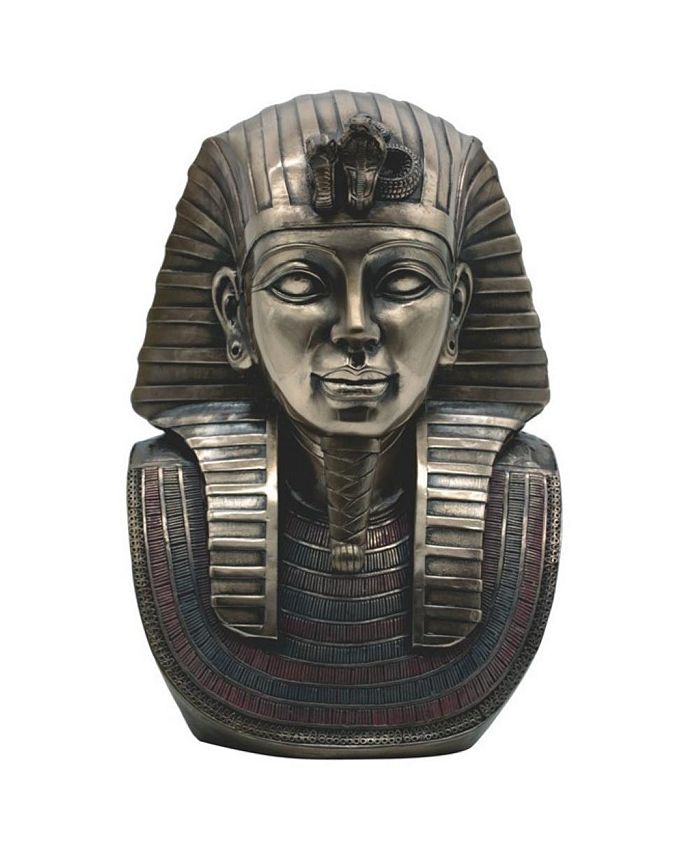 FC Design 10"H Egyptian Pharaoh King TUT Head and Bust in Bronze Tutankhamun Statue Home Decor Figurine Home Decor Perfect Gift for House Warming and Birthdays