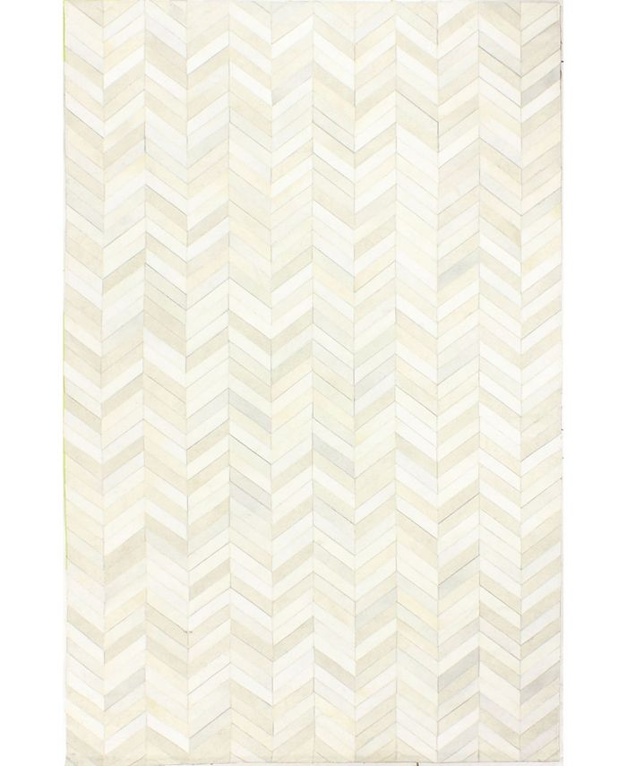 BB Rugs Cowhide Fie-01 White 8' x 10' Area Rug